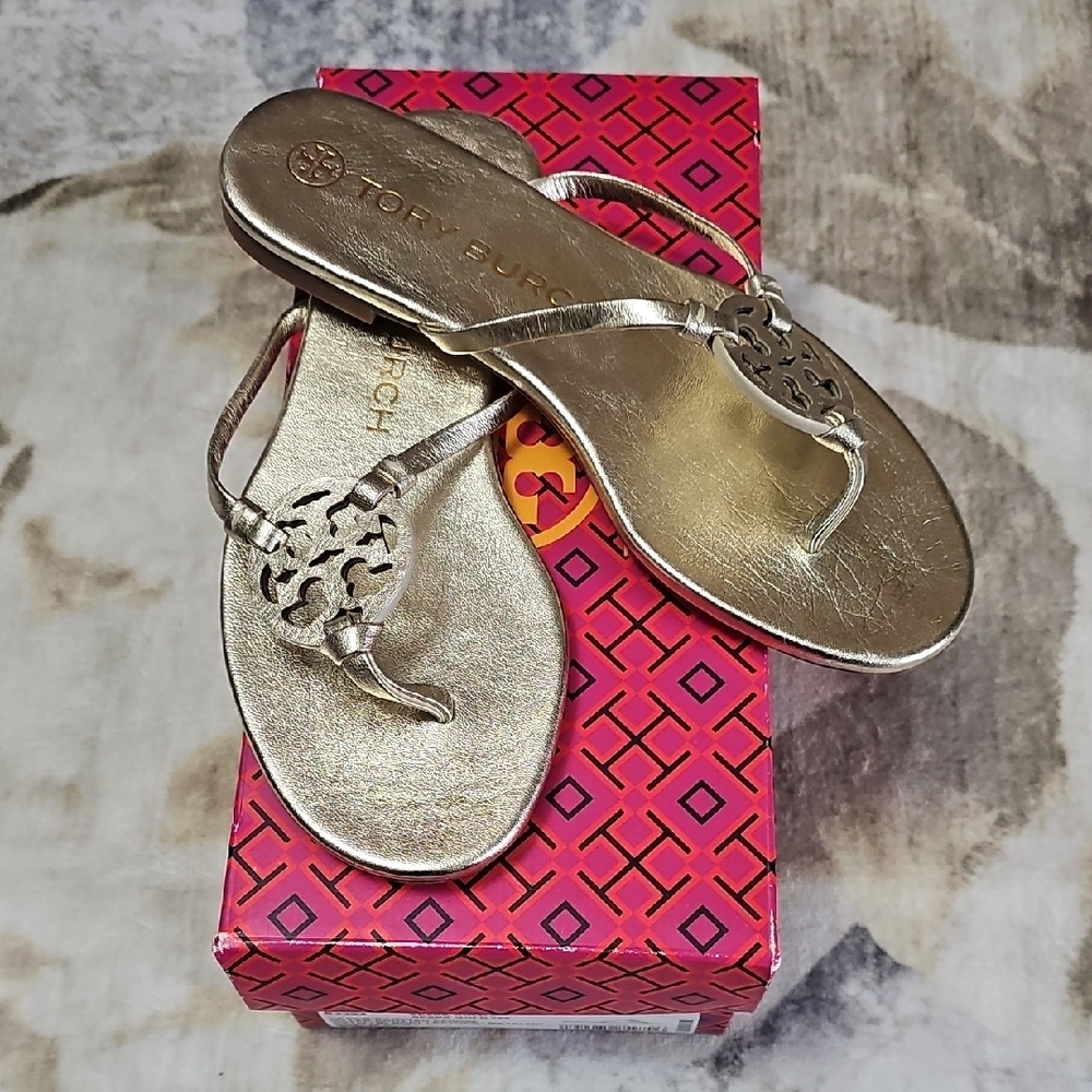 Tory Burch Shimmering Gold Sandals